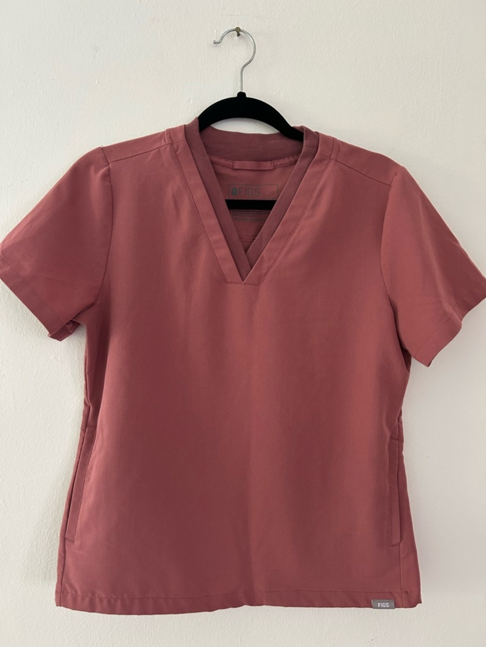 Figs Oran Scrub Top Womens S Pink Short Sleeve Pockets
